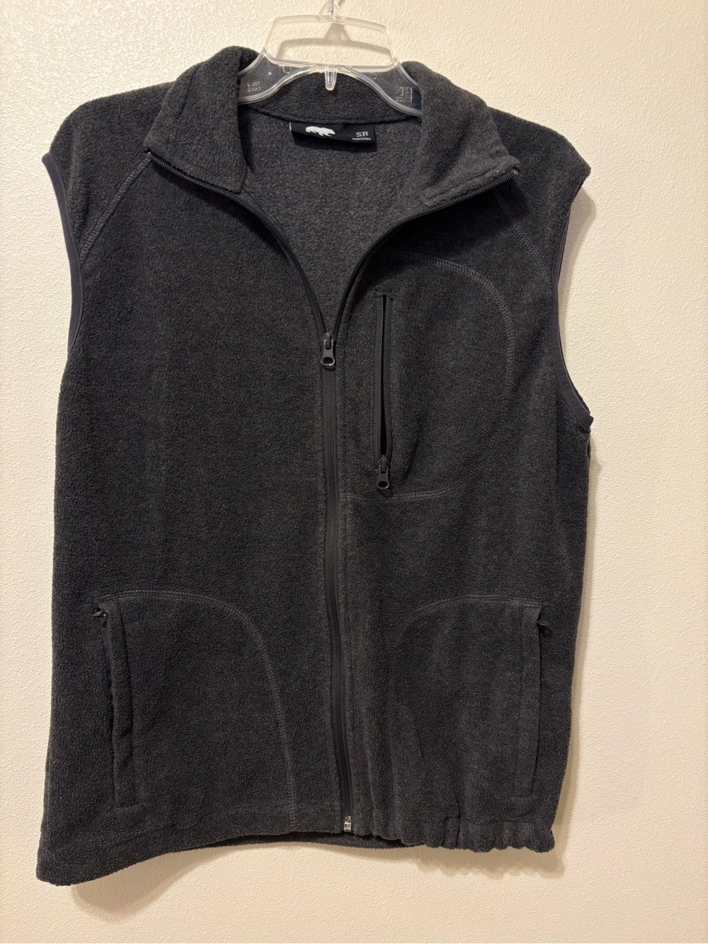 Men's charcoal Fleece Zip-Up Vest